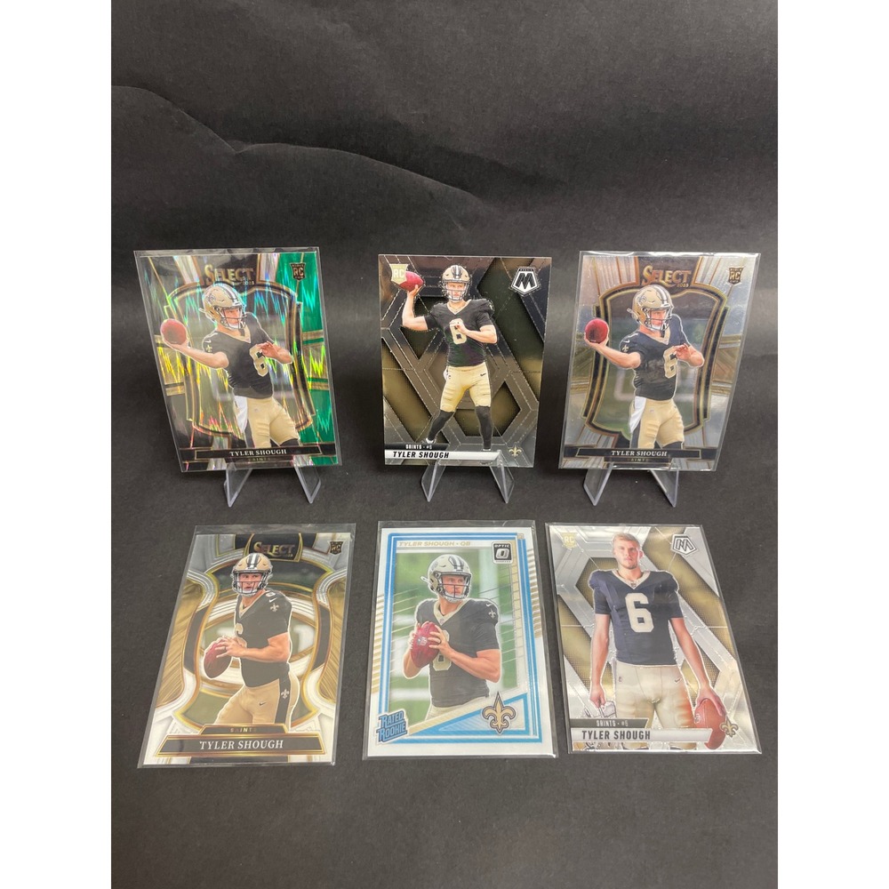 Tyler Shough New Orleans Saints ROOKIE Card Lot 6ct Panini Select Mosaic Optic
